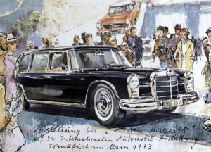 Mercedes 600, illustration de Heinz Liska (1963)