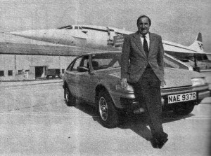 Brian Trubshawe, pilote d'essai du Concorde, et sa Rover SD1